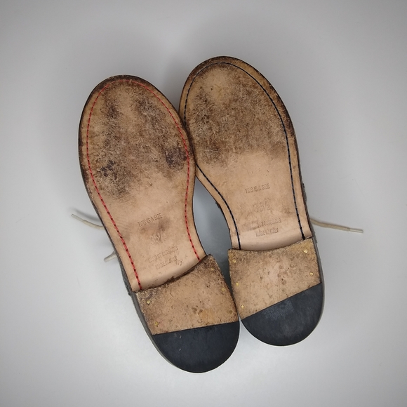 BAND OF OUTSIDERS GRAY FELTED WOOL OXFORD LOAFERS - Picture 12 of 13